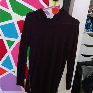 Deep purple scarf neck shirt